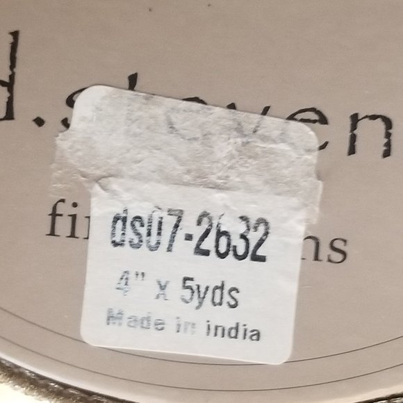 RARE D STEVENS LUXURY 4" ROYAL CHRISTMAS FALL LEAF GOLD JEWEL PEARL WIRED RIBBON - Picture 4 of 7